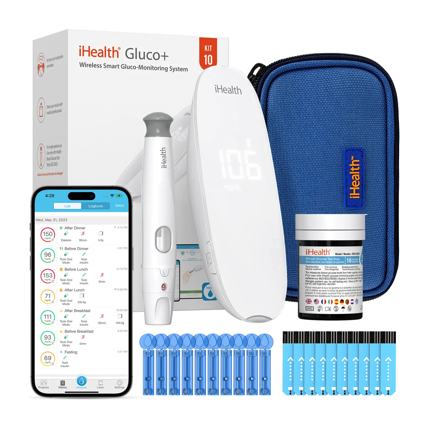 iHealth Gluco+ blodsockermätare trådlös