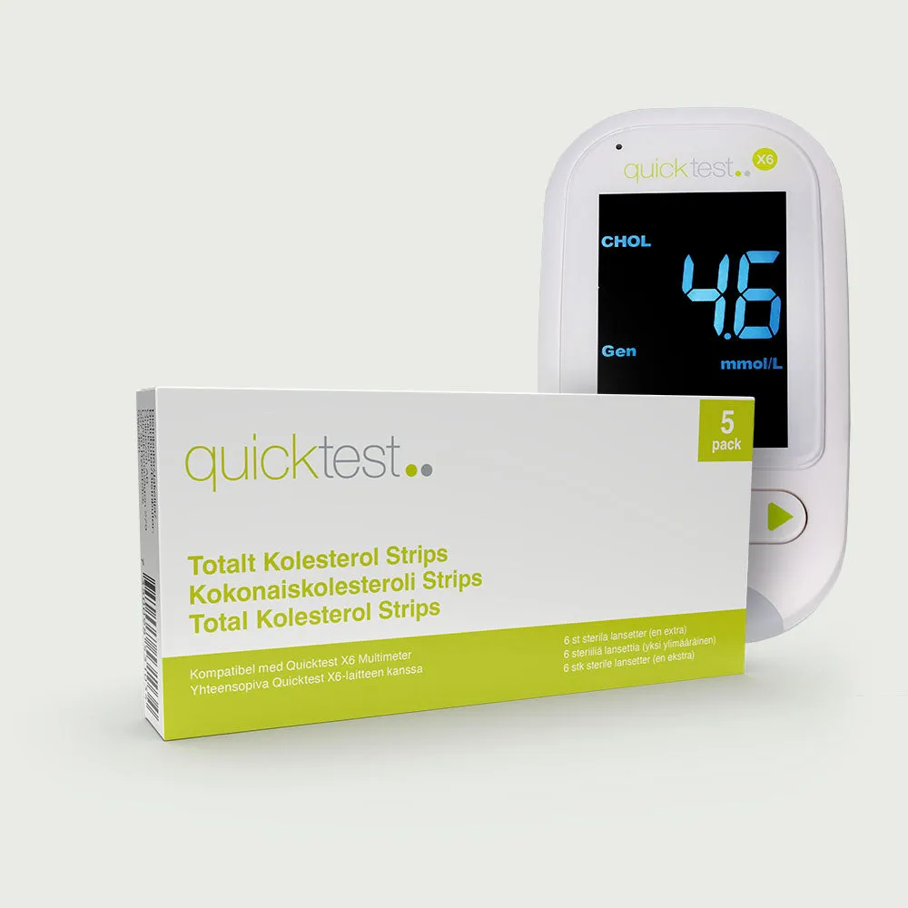 Quicktest X6 kolesteroltest startpaket 5-pack
