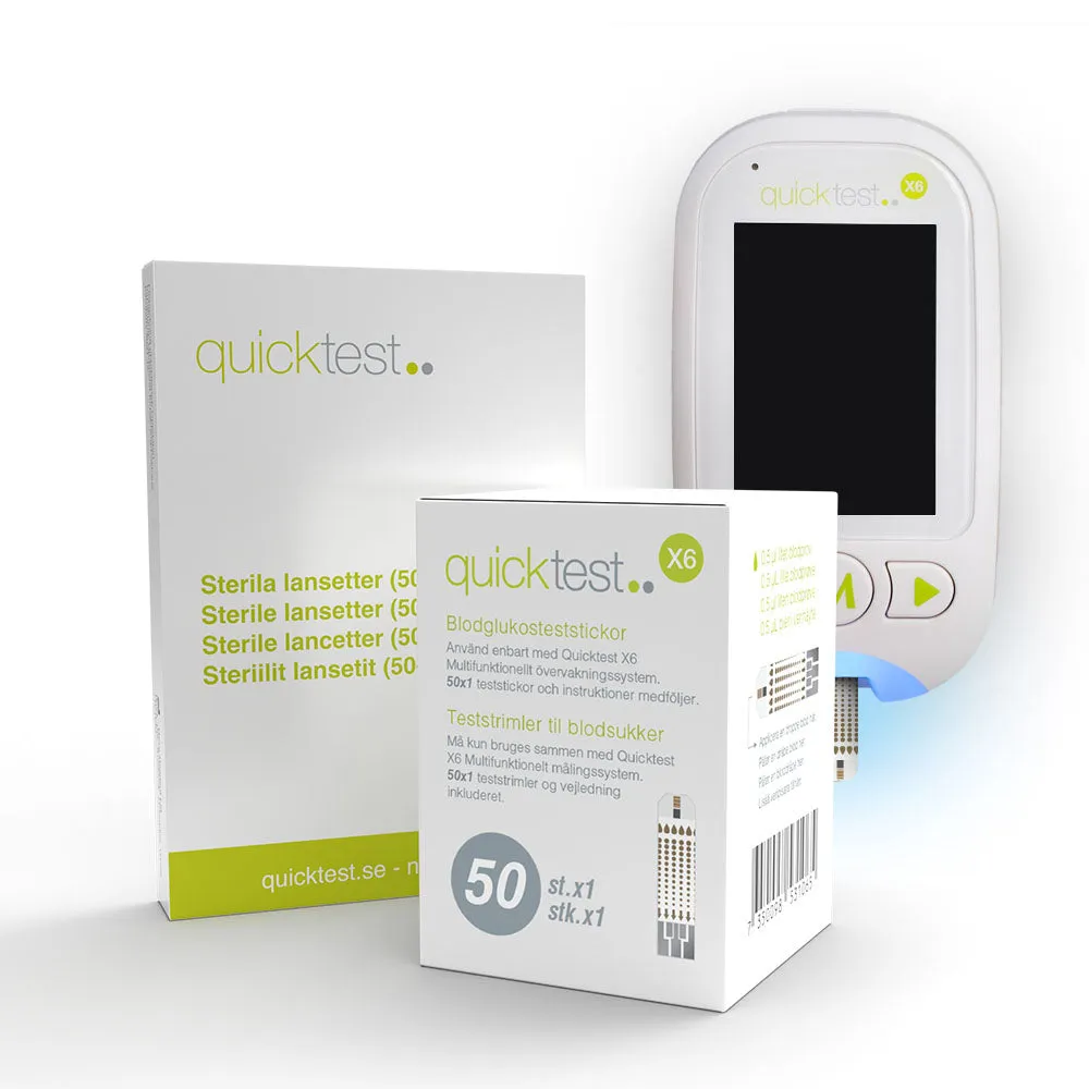 Quicktest Blodsockermätare med 50 teststickor