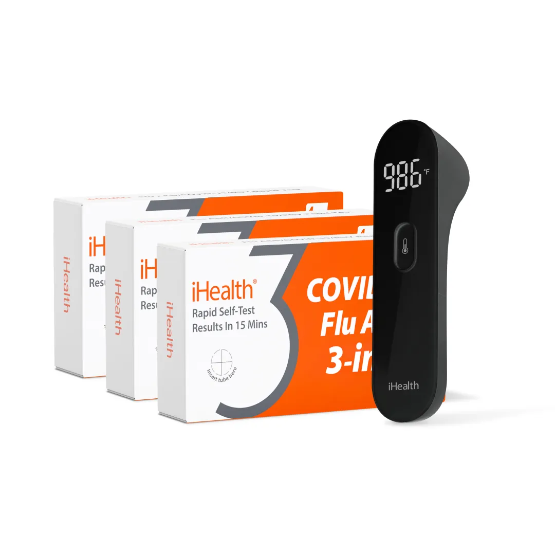 iHealth 3-i-1 snabbtest + PT3 panntermometer paket