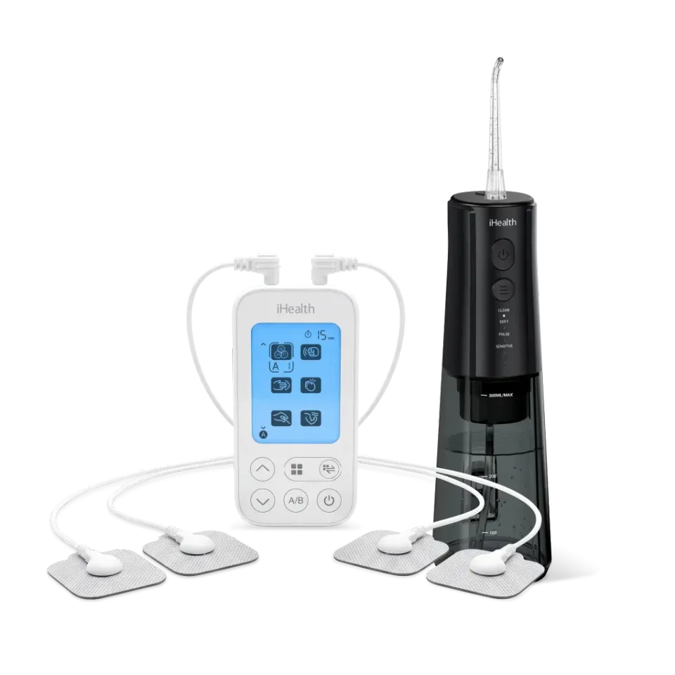 iHealth Dual-Channel TENS Unit och Smart Water Flosser paket