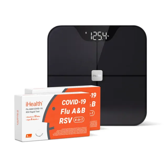 iHealth Nexus Pro smartvåg + 4-i-1 snabbtest 10 tester paket