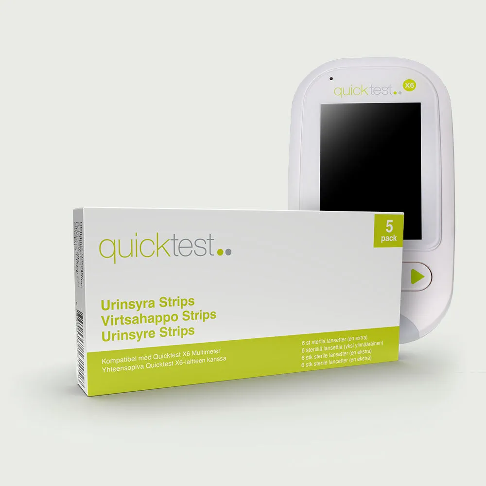 Quicktest Urinsyratest 5-pack med X6-mätare