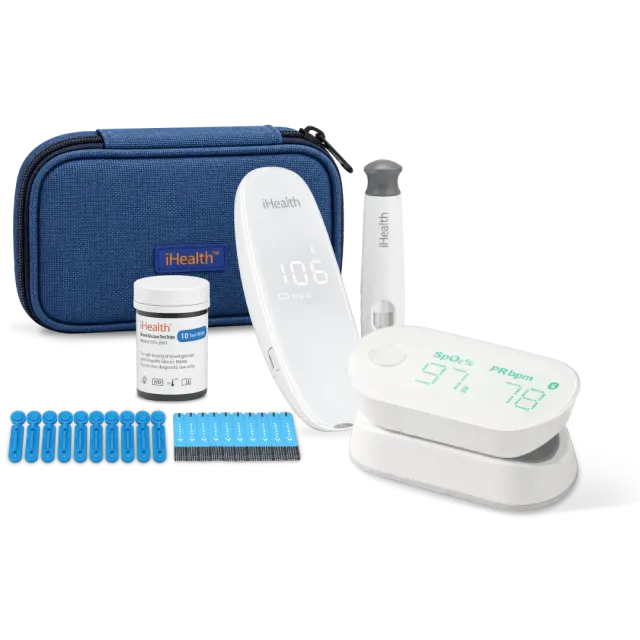 iHealth Gluco+ blodsockermätare och Air Pulse pulsoximeterpaket