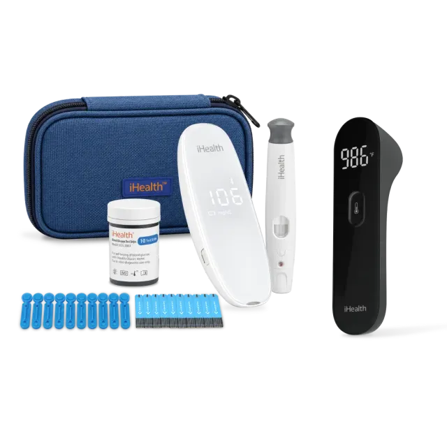 iHealth Gluco+ Smart glukosmätare och PT3 beröringsfri termometer
