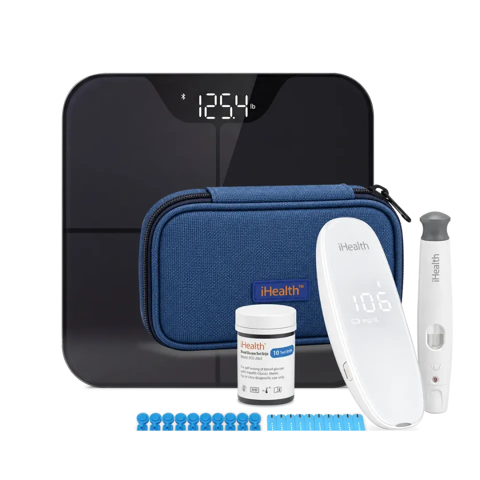 iHealth Gluco+ Smart Glucose Monitor och Nexus Pro Smart Scale paket