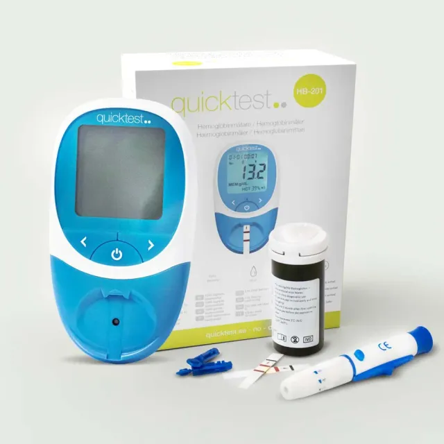 Quicktest Hb-mätare blodprov – inkl 25 teststickor