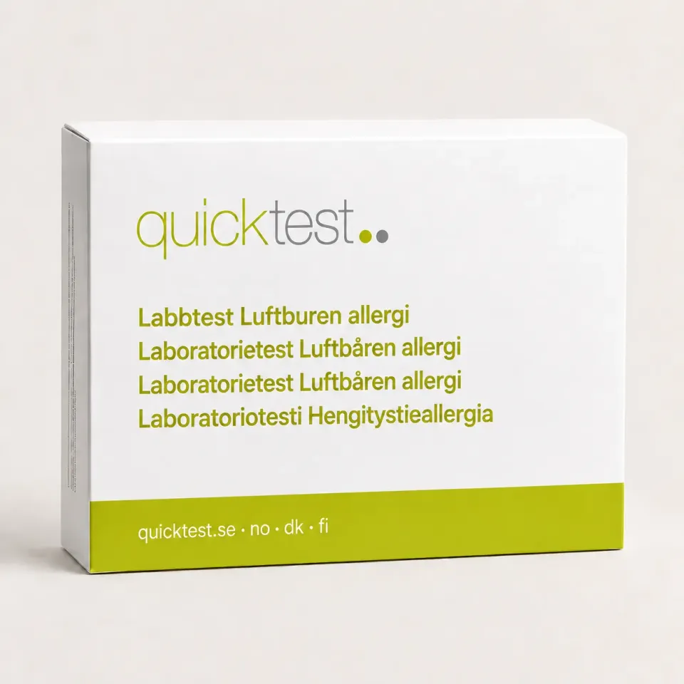 Quicktest Luftburen allergi labbtest hemma 6 allergener