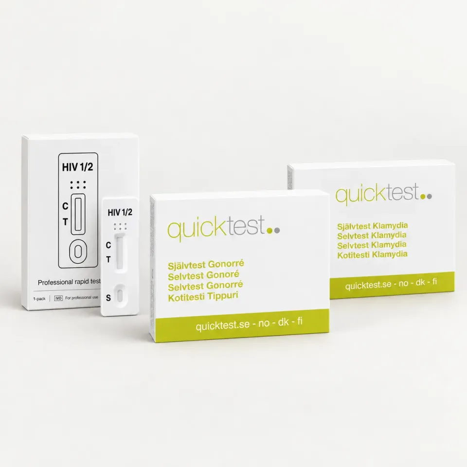 Quicktest 3-i-1 STI-paket snabbtest klamydia gonorré HIV