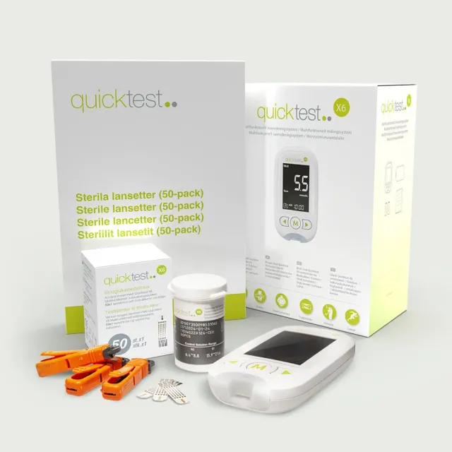 Quicktest Blodsockermätare med 50 teststickor