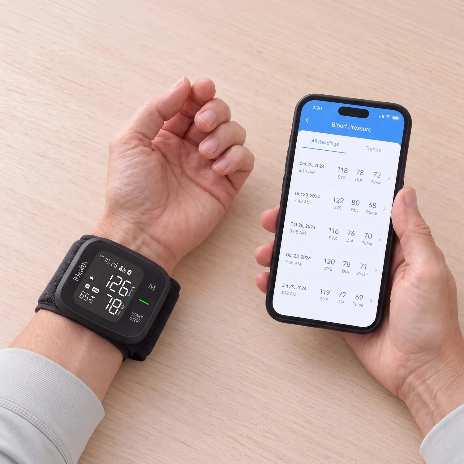 iHealth Pulse handledsbaserad blodtrycksmätare