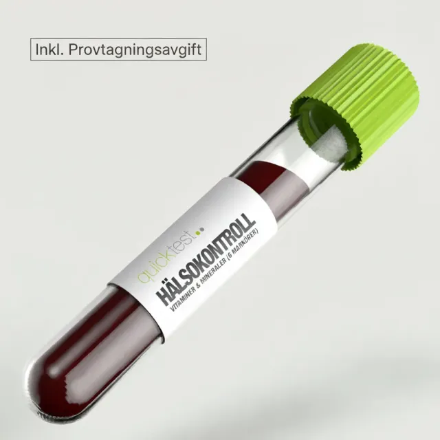 Quicktest Vitaminer & Mineraler hälsokontroll blodtest 6 markörer