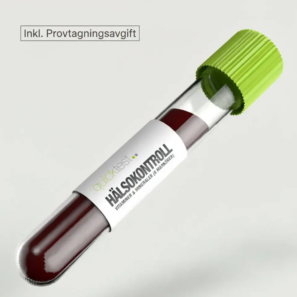 Quicktest Vitaminer & Mineraler hälsokontroll blodtest 6 markörer